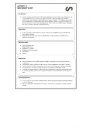 English worksheet: Minibeast hunt