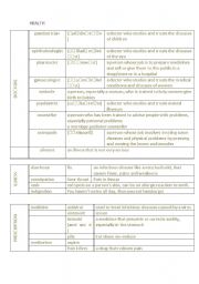 English Worksheet: Health vocabulary