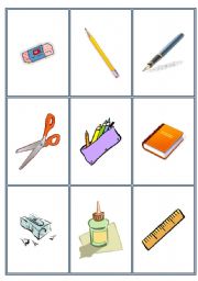 Bingo game with school items - ESL worksheet by Gaboca11
