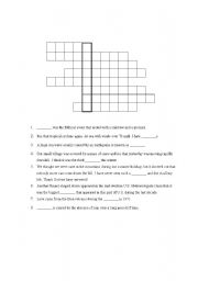 natural disasters - crossword puzzle