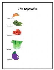 English Worksheet: The vegetables