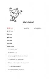 English worksheet: Telling the time