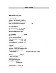 English Worksheet: Adele lyrisc