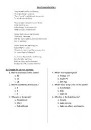 English Worksheet: Readin Comprehension