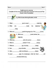 English worksheet: present and past