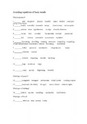 English worksheet: Avoiding repetition