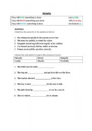 English worksheet: Adverbs fill in the blank