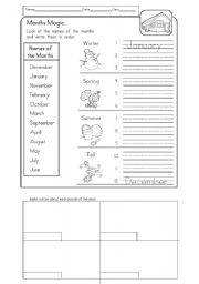 English Worksheet: Months and seasons