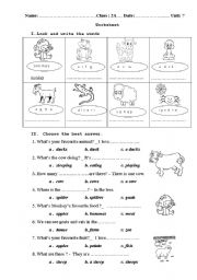 English Worksheet: worksheet for kids from 7 - 8