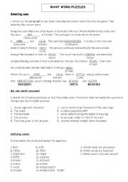 English Worksheet: Selecting seas