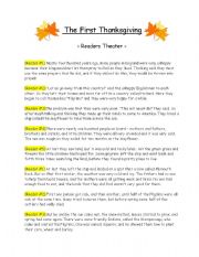 The First Thanksgiving Readers Theater - Esl Worksheet By Emily.nutt