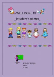 English worksheet: ***WELL DONE***
