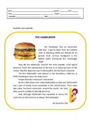 The hamburger food