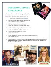 Describing famous people - ESL worksheet by aroddrigues