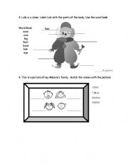 English Worksheet: parts of the body