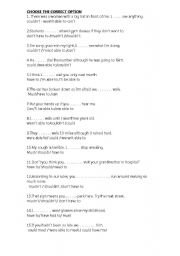 English Worksheet: modal verbs