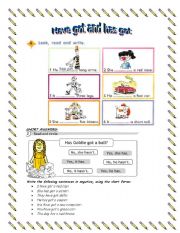 English Worksheet: Have got and has got