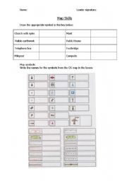 English worksheet: Map Skills