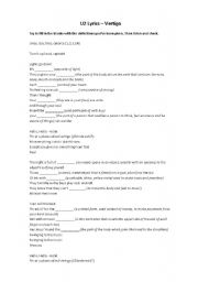 English Worksheet: Vertigo by U2