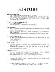 English worksheet: History