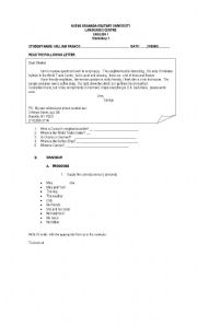 English worksheet: exam about simple present and others 