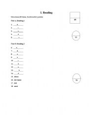 English worksheet: exam for Grade 11