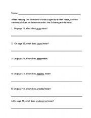 English Worksheet: Bald Eagles