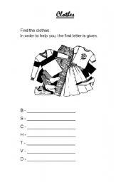 English worksheet: clothes