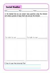 English Worksheet: Social Studies- What do we use the internet for 