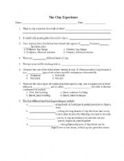 English Worksheet: Clay information