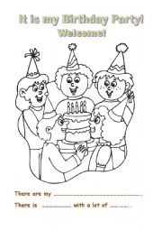 English Worksheet: It is my Birthday Party!