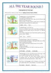 English Worksheet: ALL THE YEAR ROUND 3