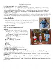 English Worksheet: Biography Book Project using Bio-Bottle