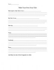 English Worksheet: Make Your Own Fairy Tale