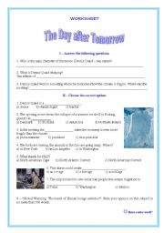 Worksheet on the movie The Day After Tomorrow