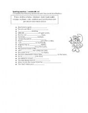 English Worksheet: Spelling vocabulary