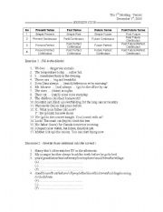 English Worksheet: Tenses