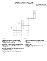 English Worksheet: Badminton puzzle