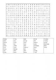 English worksheet: frequency colours clothes worksheet