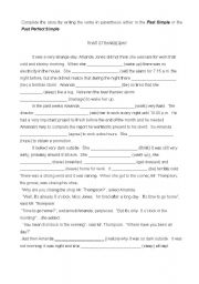 English Worksheet: That Strange Day - Past Simple-Past Perfect Simple