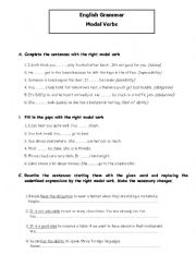 English Worksheet: Modal verbs