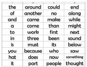 English Worksheet: Sight word lists