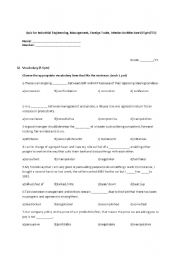 English worksheet: Quiz for industrial engineers