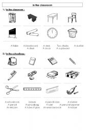 English Worksheet: In the classroom