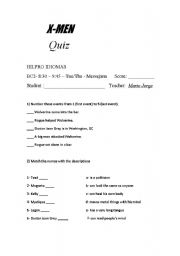 English Worksheet: X-men Quiz