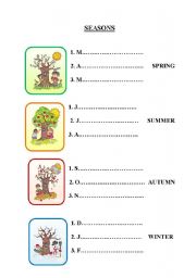 English Worksheet: Seasons