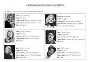 English Worksheet: celebrities pairwork