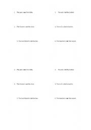 English worksheet: prepositions in on