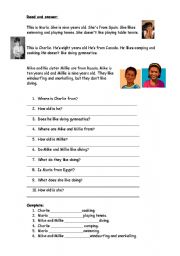 English Worksheet: Simple Present and Present Continuous Worksheet