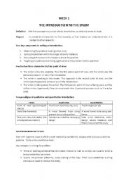 English Worksheet: how to write an introduction in a research